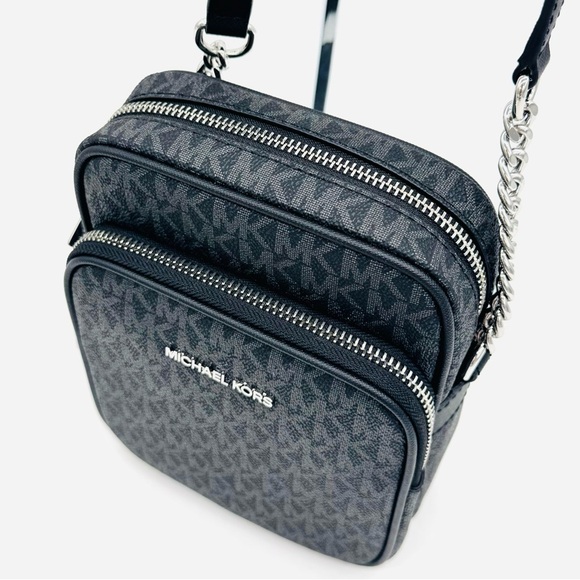 Michael Kors Medium NS Chain Xbody Bag Black Signature - Picture 8 of 11